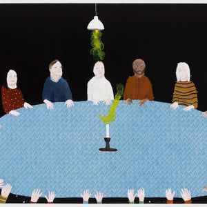 Richard Lewer, We welcome any good spirits to join our circle, 2025, acrylic on laminate tabletop, 74.5 x 121.5 cm. Photo by Christian Capurro