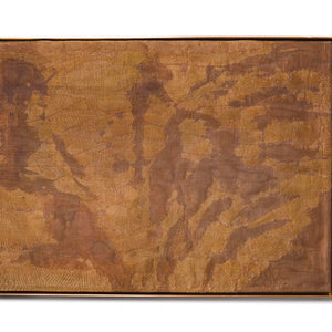 Amy Joy Watson, Liquid Sunshine, 2024, metallic thread on brass mesh with brass frame, 58 x 79 cm