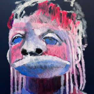 Sally Bourke, A Darkened Stage, 2024, oil and acrylic on aluminium, 60 x 50 cm