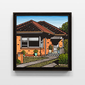 Christopher Zanko, Better Days, 2025, acrylic on carved board, 29.5 x 29.5 cm. Photography by Jessica Maurer