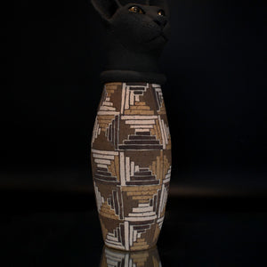 Fiona Roberts, Cat, 2024, earthenware, glaze, gold lustre, 34 x 11.5 x 10.5 cm
