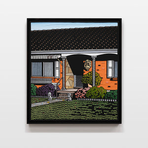 Christopher Zanko, Closer to home, 2025, acrylic on carved board, 50 x 45 cm. Photography by Jessica Maurer