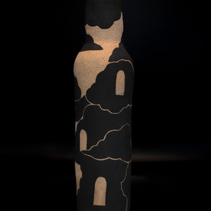 Fiona Roberts, Dilemma (Cloud Doors), 2024, stoneware with underglaze, 29.5 x 8 x 8 cm