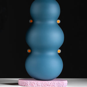 Drew Spangenberg, Container #10, 2025, blown, cold-worked and hot joined glass, sandblasted and sealed, 41.5 x 22 cm. Photography by Pippy Mount