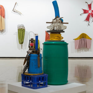 Julia Robinson and Don Driver in 'Eerie Pageantry' at City Gallery Wellington (Te Whare Toi), 2023. Photography by Cheksa Brown