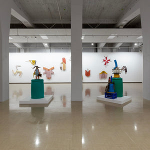 Julia Robinson and Don Driver in 'Eerie Pageantry' at City Gallery Wellington (Te Whare Toi), 2023. Photography by Cheksa Brown