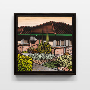 Christopher Zanko, Evening Pondering, 2025, acrylic on carved board, 29.5 x 29.5 cm. Photography by Jessica Maurer