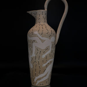 Fiona Roberts, Falling Veil, 2024, stoneware with underglaze, 39 x 18.5 x 13 cm