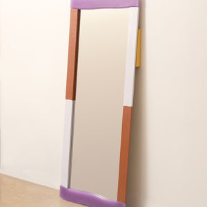 Daniel Emma, Breeze Floor Mirror, 2025, resin, solid timber, timber veneer plywood, paint, and mirror glass, 180 x 70 x 20 cm