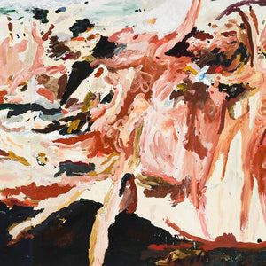 Georgia Spain, Flying out (Firecracker), 2023, acrylic on linen, 198 x 456 cm