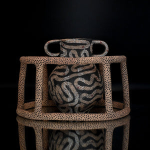 Fiona Roberts, Guarded Uterus, 2024, stoneware with underglaze, 20 x 30 x 14.5 cm