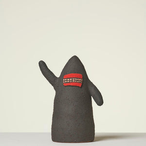 Alfred Lowe, Are we allowed to celebrate III (519-23AS), 2023, glazed ceramic with sgraffito and mixed media, 21.5 x 18 x 11 cm