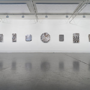 Binygurr Wirrpanda's 'Dancing Brolgas' at Hugo Michell Gallery, 2024.