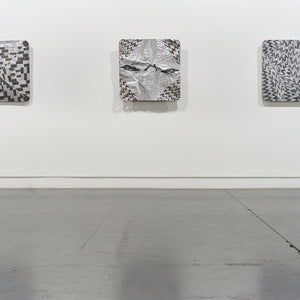 Binygurr Wirrpanda's 'Dancing Brolgas' at Hugo Michell Gallery, 2024.