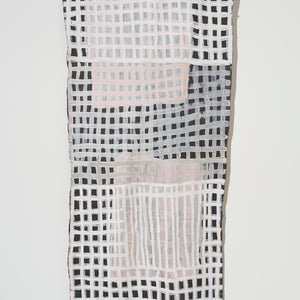 Marrnyula Munuŋgurr, Dhawurr (2504-25), 2025, Natural pigments on Stringybark, 193.5 x 84 cm