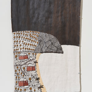 Gutiŋarra Yunupiŋu, Buymarr (71-99), 2025, Natural pigments on Stringybark, 96 x 70 cm