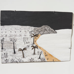 Gutiŋarra Yunupiŋu, Buymarr (4921-25), 2025, Natural pigments on Stringybark, 58 x 80 cm