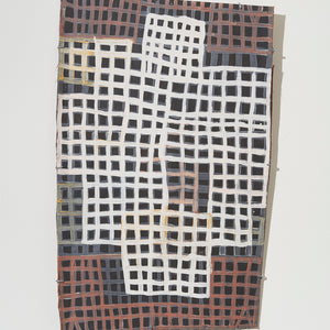 Marrnyula Munuŋgurr, Dhawurr (5294-25), 2025, Natural pigments on Stringybark, 132 x 83 cm