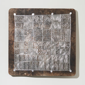 Binygurr Wirrpanda, Yalata (9040-24), 2024, etching on found metal sign, 120 x 120 cm