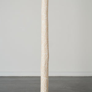 Manini Gumana, Garrapara (3819-23), 2023, Earth pigments on Stringybark hollow pole, 219 x 15 x 15 cm