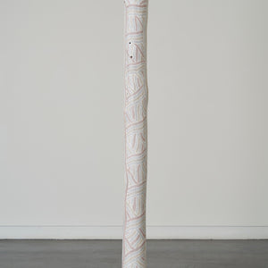 Manini Gumana, Garrapara (4815-23), 2023, Earth pigments on Stringybark hollow pole, 207 x 16 x 16 cm