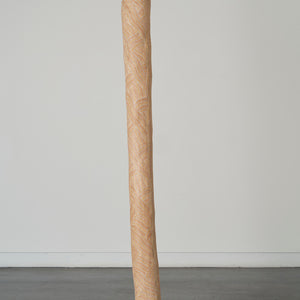 Manini Gumana, Garrapara (5569-23), 2023, Earth pigments on Stringybark hollow pole, 205 x 18 x 18 cm