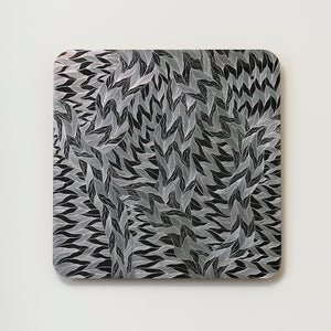 Binygurr Wirrpanda, Darraŋgi (489 24), 2024, etching on found metal sign, 75.5 x 75 cm