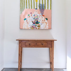 Richard Lewer, The dinner party (installation view), 2023, acrylic on copper, 75 x 75 cm