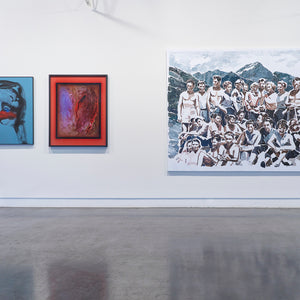 Sally Bourke, Justine Varga, and Clara Adolphs in 'Celebrating 15 Years of Hugo Michell Gallery' at Hugo Michell Gallery, 2023.
