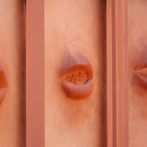 Fiona Roberts, The Commandment (detail), 2024, MDF, resin, fixings, 240 x 160 cm variable