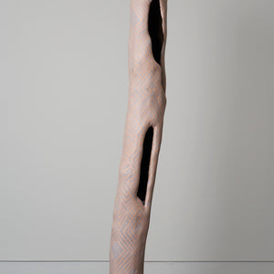 Garawan Wanambi, Marraŋu (6468-23), 2023, earth pigment on Stringybark, 204 x 24 cm