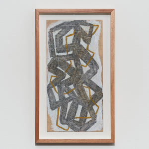 Ildiko Kovacs, Drawn Into Dusk 4, 2023, oil pastel with pencil on recycled paper, 45.5 x 23 cm