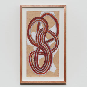 Ildiko Kovacs, Drawn Into Dusk 7, 2023, oil pastel with pencil on recycled paper, 45.5 x 23 cm