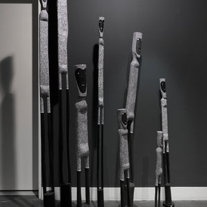 Jeremiah Bonson, Serena Bonson, and Chubasco Pascoe in 'Warraburnburn' at Hugo Michell Gallery, 2024.