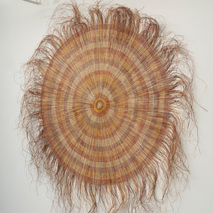 Sylvia Marrgawaidj, Mat (110-25), 2025, Pandanus and natural dyes, 186 x 186 cm