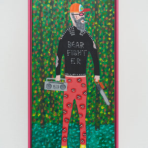Marc Etherington, Bear Fighter 3, 2023, acrylic on canvas, 63.5 x 33.5 cm