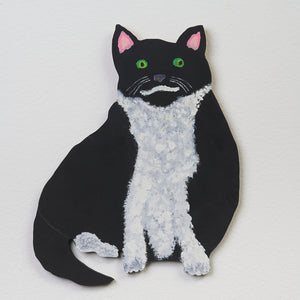Marc Etherington, Big Boogins #1, 2024, acrylic on hand cut board, 25 x 45 cm irregular
