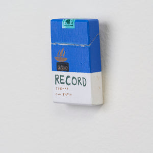 Marc Etherington's cigarette packs at Hugo Michell Gallery, 2024.