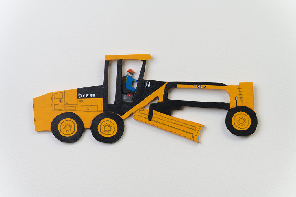 Marc Etherington 'John Deere Grader' hand-cut original artwork