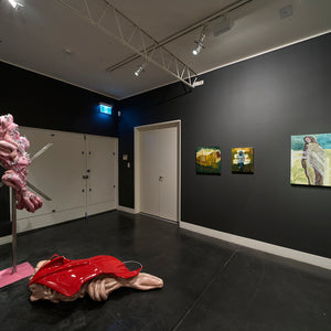 Jeremy Blincoe and Ella Dunn in 'The artist is always alone', curated by Richard Lewer, at Hugo Michell Gallery, 2024.