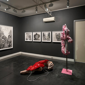 Jodie Di Natale and Jeremy Blincoe in 'The artist is always alone', curated by Richard Lewer, at Hugo Michell Gallery, 2024.