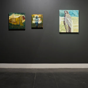 Ella Dunn Jeremy Blincoe and Ella Dunn in 'The artist is always alone', curated by Richard Lewer, at Hugo Michell Gallery, 2024.