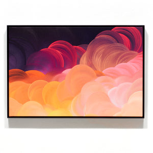 James Dodd, SALMON FANTASY, 2025, acrylic on canvas in powder coated aluminium tray frame, 53 x 79 cm