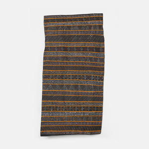 Josephine Burak, Pupuni Jilamara (22-267), 2022, ochre on stringybark, 126 x 63 cm