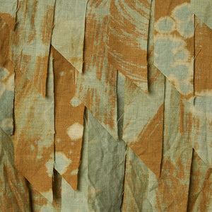 Julia Robinson, The very deep did rot (detail), 2024, linen, thread, bleach, foam, wheel, steel, fixings, 120 x 50 x 20 cm