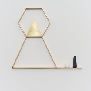 Min Wong, Make your own money and marry someone funny., 2024, brass and ceramics, 73 x 85 x 5 cm