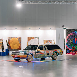 Paul Yore's 'FUCK ME DEAD' installation at Melbourne Art Fair, co-presented by Hugo Michell Gallery and STATION, Melbourne Exhibition & Convention Centre, 2025. Photography by Pheobe Powell