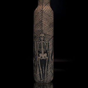 Fiona Roberts, Processing, 2024, stoneware with underglaze, 29 x 7 x 7 cm