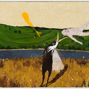 Richard Lewer, Greed will be the death of us, 2025, acrylic on laminate tabletop, 76 x 121.8 cm. Photo by Christian Capurro