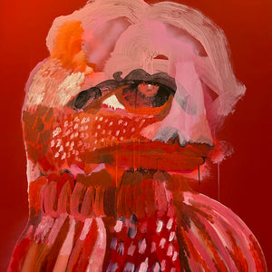 Sally Bourke, Robin, 2024, oil and acrylic on aluminium, 135 x 115 cm